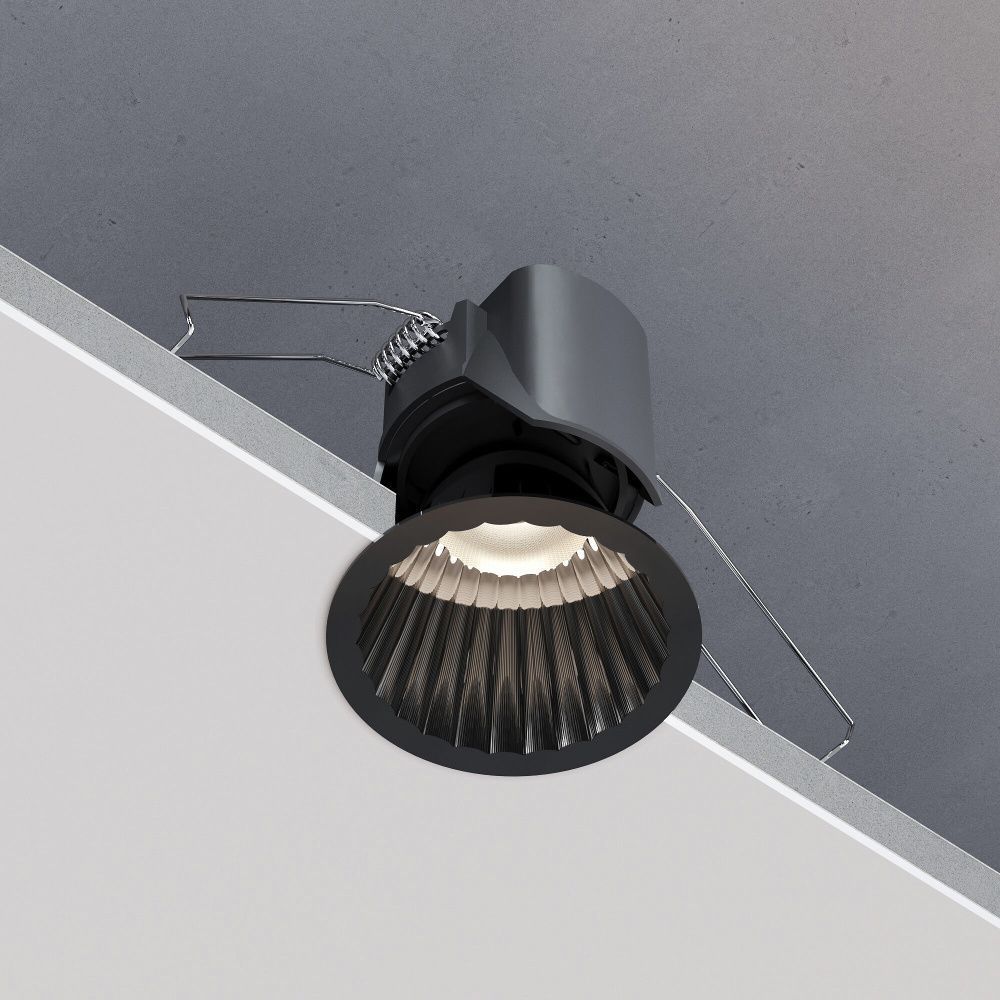 Светильник встраиваемый светодиодный 8,5 см, вр 7 см, 12W, 4000K, Elektrostandard Arco 15274/LED, черный жемчуг