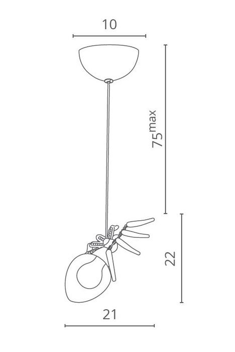 Подвесной светильник Divinare 1308/02 SP-1 Spiders Invasion, диаметр 21 см, хром/прозрачный