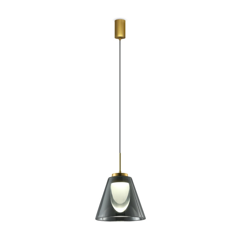 Светильник 17 см, 5W, 3000K, Freya Fume FR5399PL-L4BS, латунь