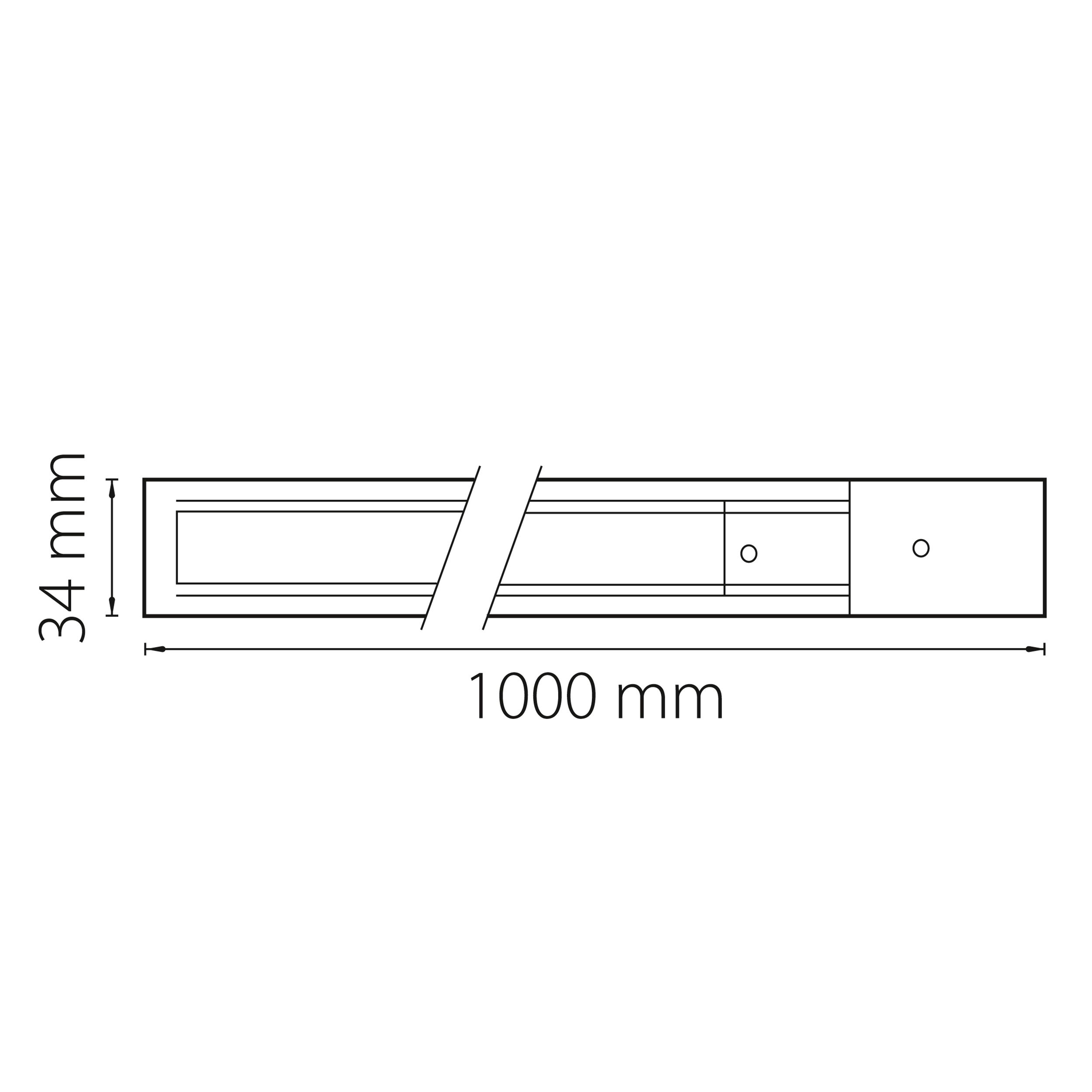 Трек двухконтактный однофазный накладной 1*3,4 см, Матовый Белый Lightstar Barra 502015