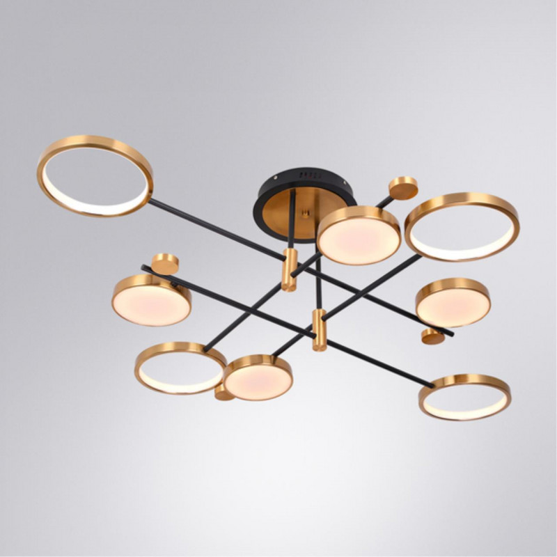 Люстра 80W 3000K-6400K Arte Lamp HOLLY A1364PL-8PB медь/черный