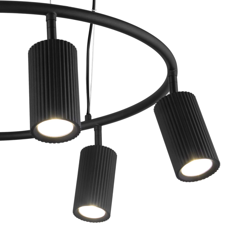 Подвесная люстра 60*23-150 см, 6*GU10, 4W, F-Promo Mobile 4635-6P, черный матовый