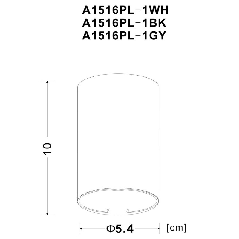 Светильник 5,4*5,4 см, GU10 50W, Arte Lamp A1516PL-1BK черный
