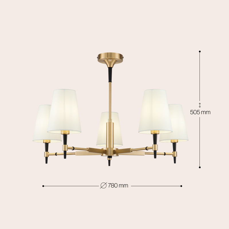 Подвесная люстра Maytoni Zaragoza H001CL-05BS, латунь, диаметр 78см