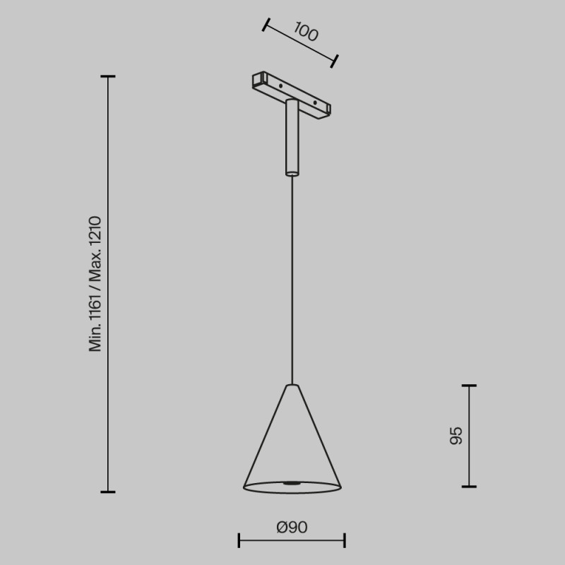 Светильник на шине 9*9*110,6 см, LED, 5W, 3000-6000К, Maytoni Technical CONO TR182-1-5WTW-M-B черный