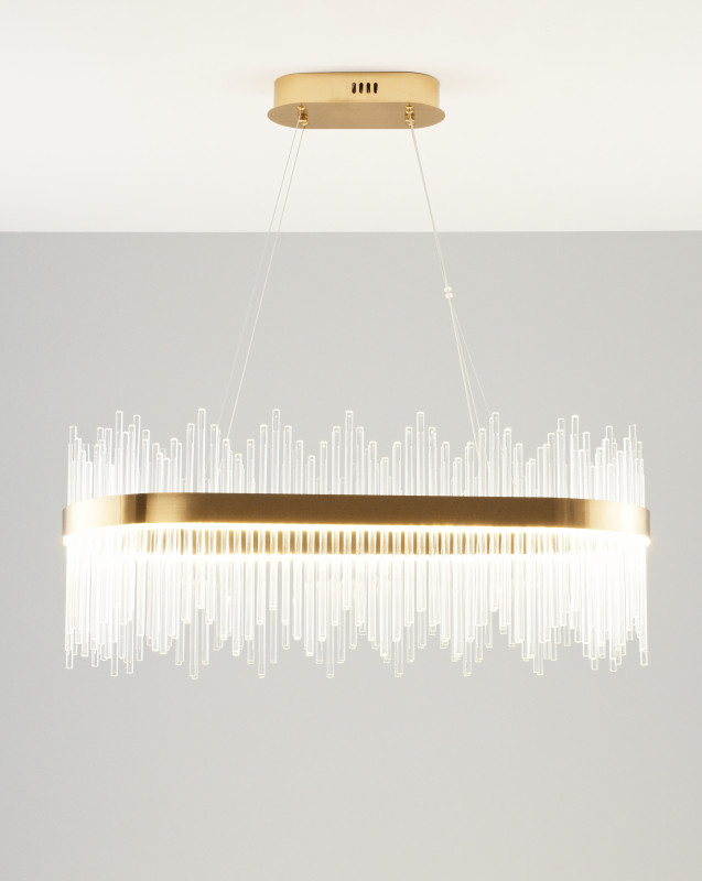 Подвесной светодиодный светильник 80*26*150 см, LED 45 W, Moderli Celebria V6070-PL Золотой