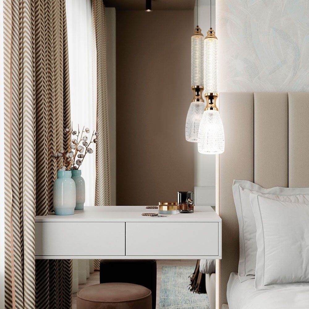 Подвесной светильник 10*10*200 см, LED 15W, 4000K, Золото MODESTYLE MS.89118.1