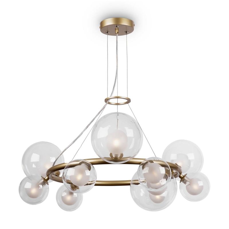 Подвесная люстра 72 см, Freya Duo FR5139PL-10MG, матовое золото