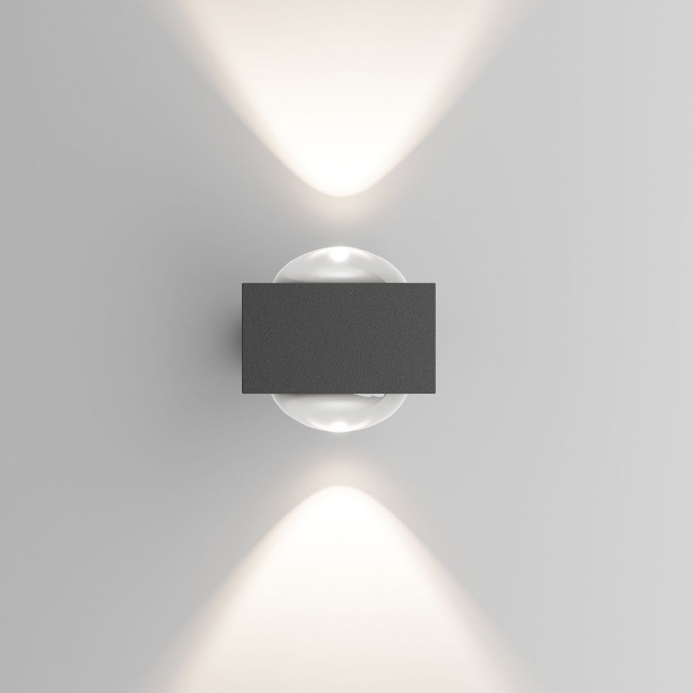 Уличный настенный светильник со светодиодами 4 см, 2W, 4000K, Elektrostandard Lenses 35191/W, серый