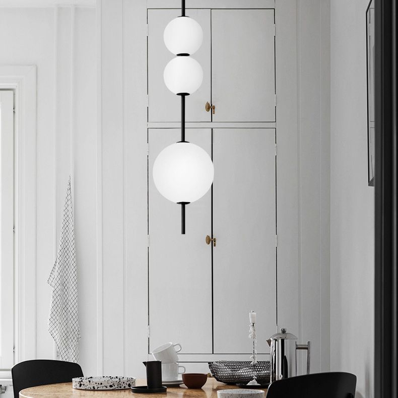 Подвесной светильник White beads Pendant D50 50*50*170 см, 3*LED*10W, 3000K, ImperiumLoft 40.2133-0, Чёрный