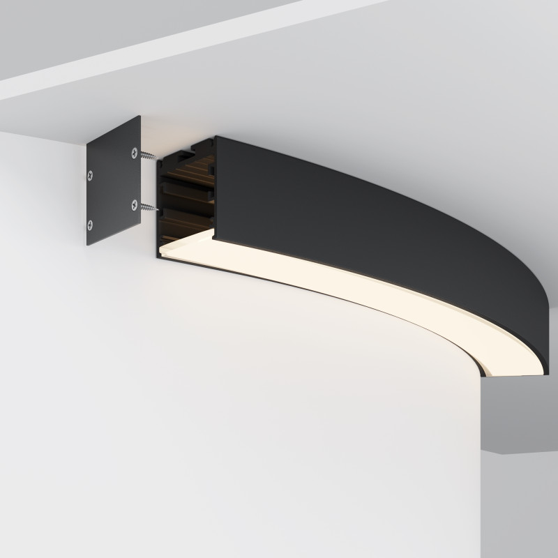 Радиусный профиль ALM-3535R-B-D-45°-0.8M 3,5*3,5*32,79 см, Maytoni Led Strip черный