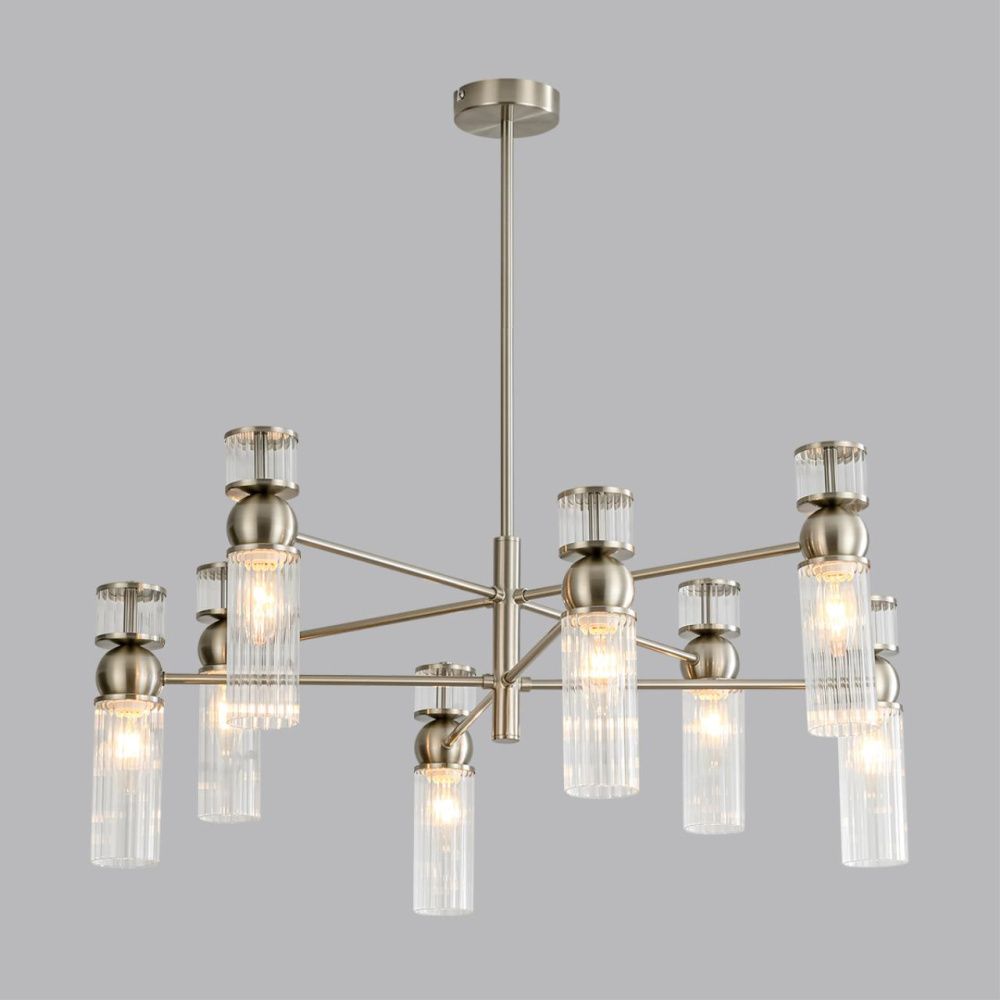 Люстра *74*72,5-72,5 см, 8*E14*40W, Lumion Denver LUM8277/8, стальной; серебристый