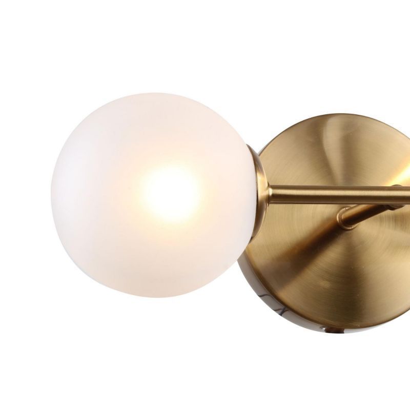 Бра F-Promo Balance 2991-2W, D180*W330*H200, латуни, выдувные плафоны белого и прозрачного цветов
