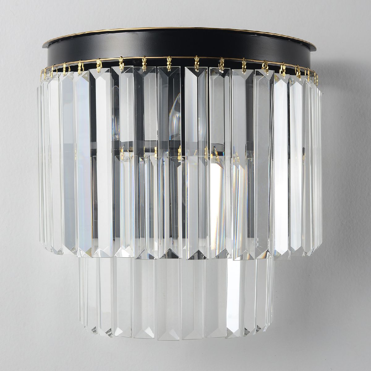 Настенный светильник 30 см, Crystal Lux MAXIME AP2 BLACK, черный