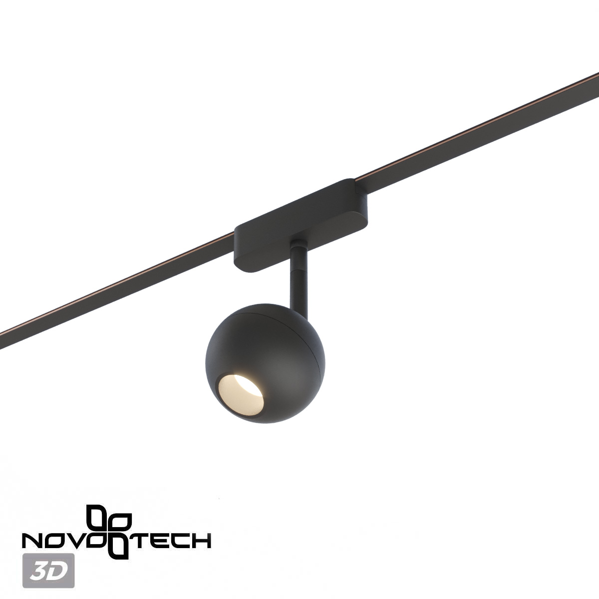 Трековый светильник 8 см, 12W, 3000-6000K, Novotech Easy Shino 359471, черный