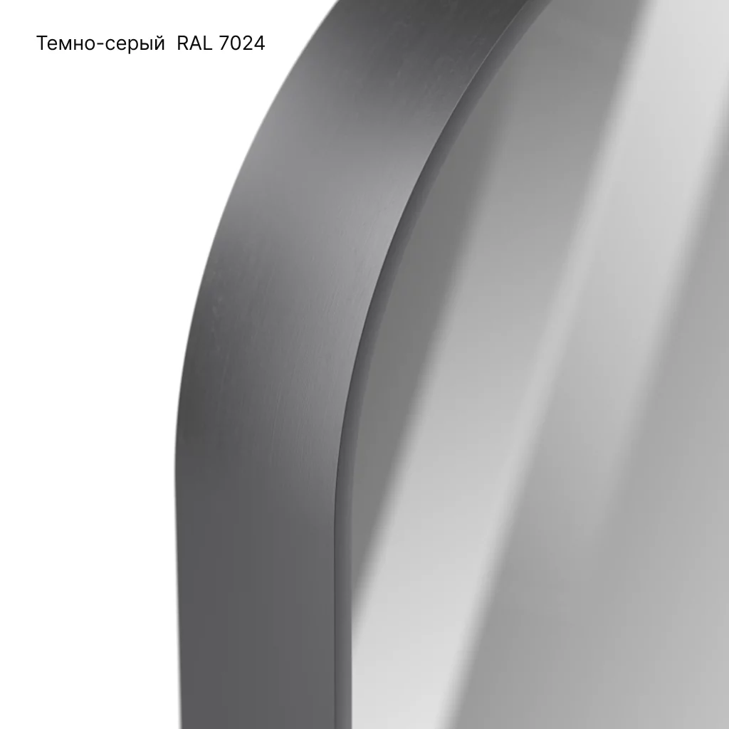 Дизайнерское зеркало овальное Oval в бетонной раме, 100*60 см, фронтальная  и задняя подсветка, 4000-4500K, сенсорная кнопка