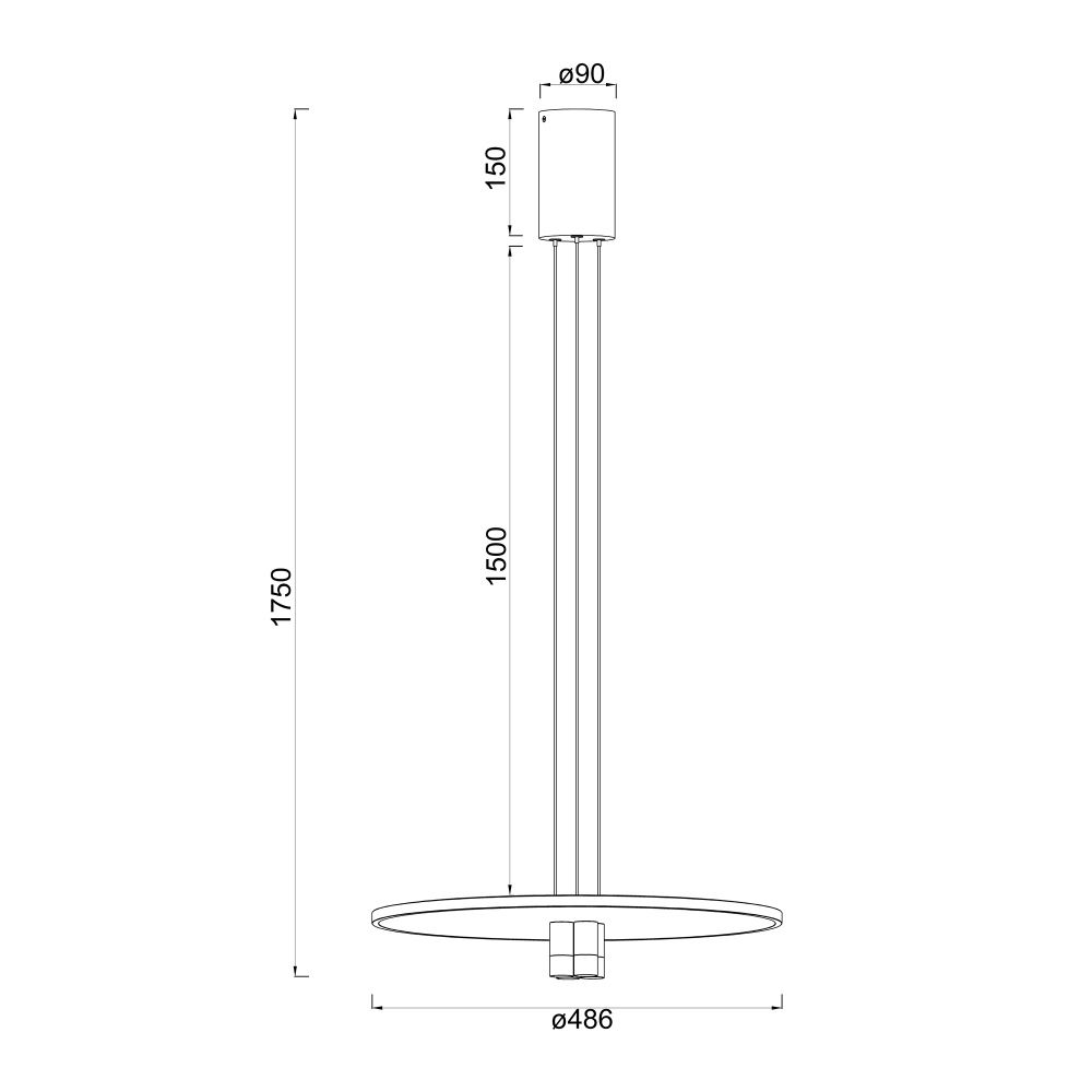Подвесной светильник 48,6*175 см, *LED*33W, 3000K, Mantra Nomada MAN8983, черный