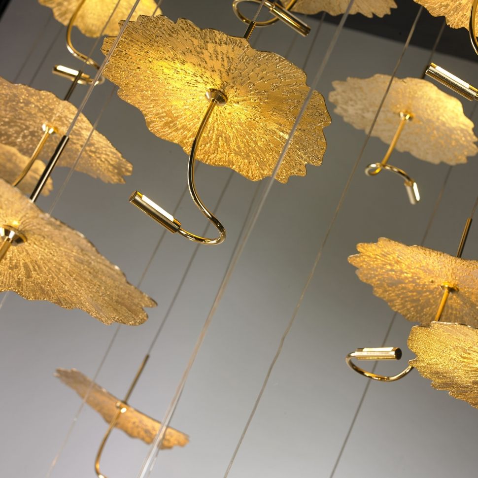 Подвесной светильник 80-200 см, LED*57W, 3000K, iLedex Lotus 8827P-19 BR, Бронза