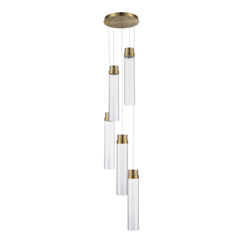 Светильник подвесной CHAMPAGNE 5*LED*12W 4000K ST LUCE SL6236.303.05 латунь