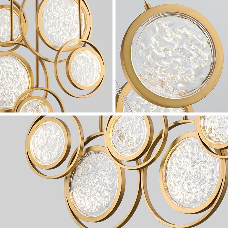 Дизайнерская люстра на штанге ЛУНА lighting collection L100 42*18*18 см, 5*LED*11W, 3000K, ImperiumLoft CAMEO01, Золотистый