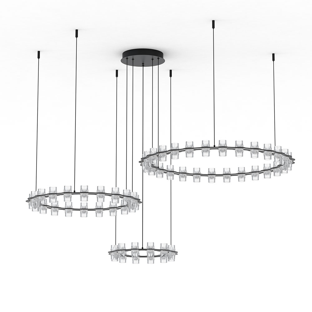 Подвесной светильник 8*150*145 см, 1*LED, 145W, 3000K Divinare Monna 1933/06 SP-120, Черный