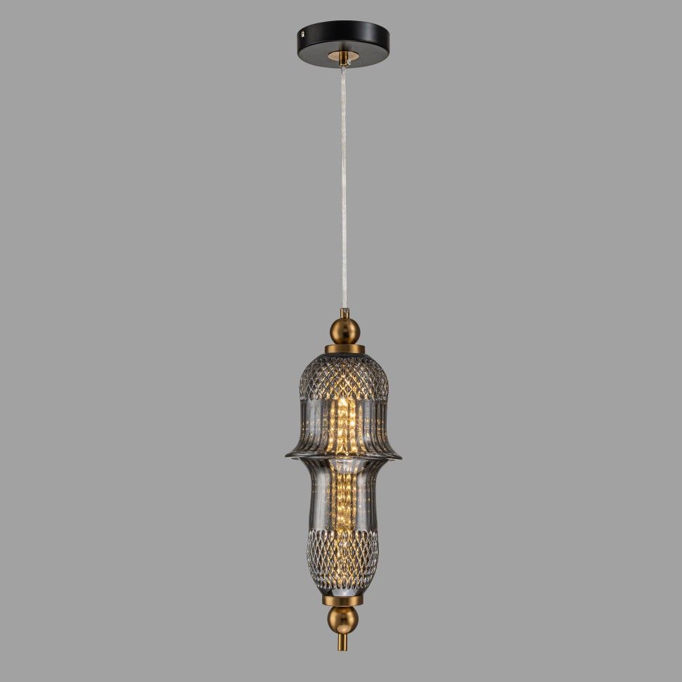 Подвесной светильник 15-97 см, 1*LED*4W, 3000K, Belfast Herbison A1953-A-A3 GR GL, Черный