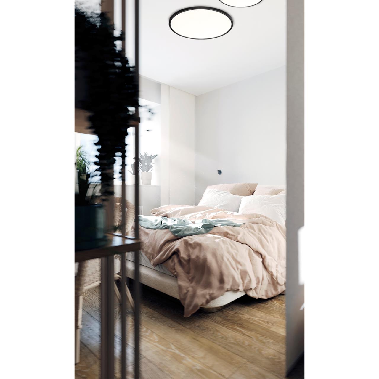 Cветильник 23*2,5 см, LED 18W, 3000/4000 К, IP40, черный, пластик Sonex Alfa Black, 7660/18L