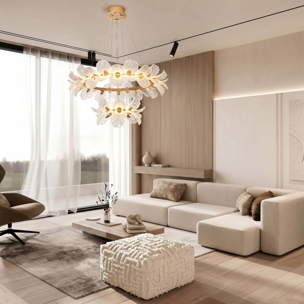 Люстра *100/50*24-150 см, *LED*120W, 3000-6000K, MODELIGHT  MDL.89092.1000.500HC GD, Золото
