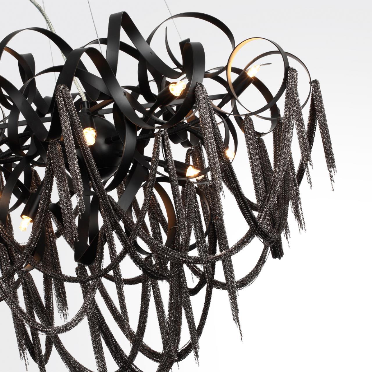 Люстра 70*70*192,6 см, 12 G9*40W, Odeon Light Chainy, черный 5067/12
