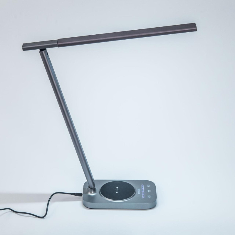 Настольный светильник светодиодный с USB+Qi Citilux Ньютон CL803052, серый