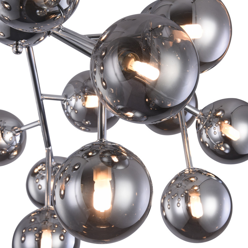 Потолочная люстра Maytoni Dallas MOD545PL-20CH, диаметр 75 см, хром, дымчатое стекло
