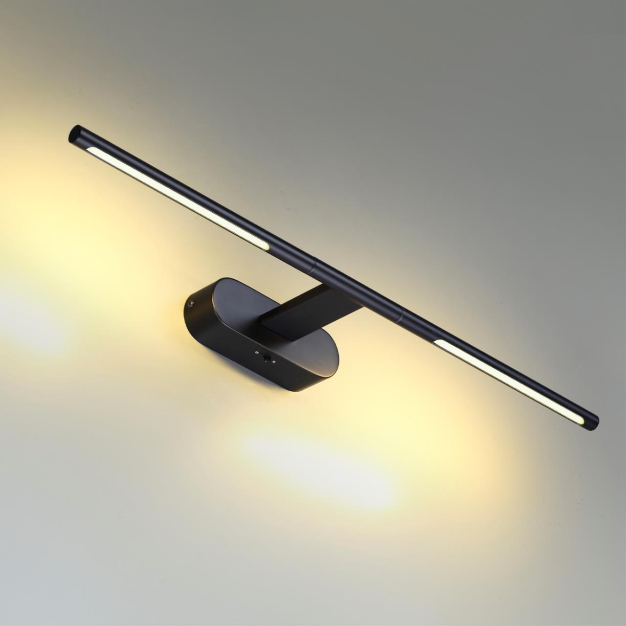 Настенный светильник 60*5 см, LED 8W 3000/4000/6000K черный Odeon Light Aledo 6634/7WL