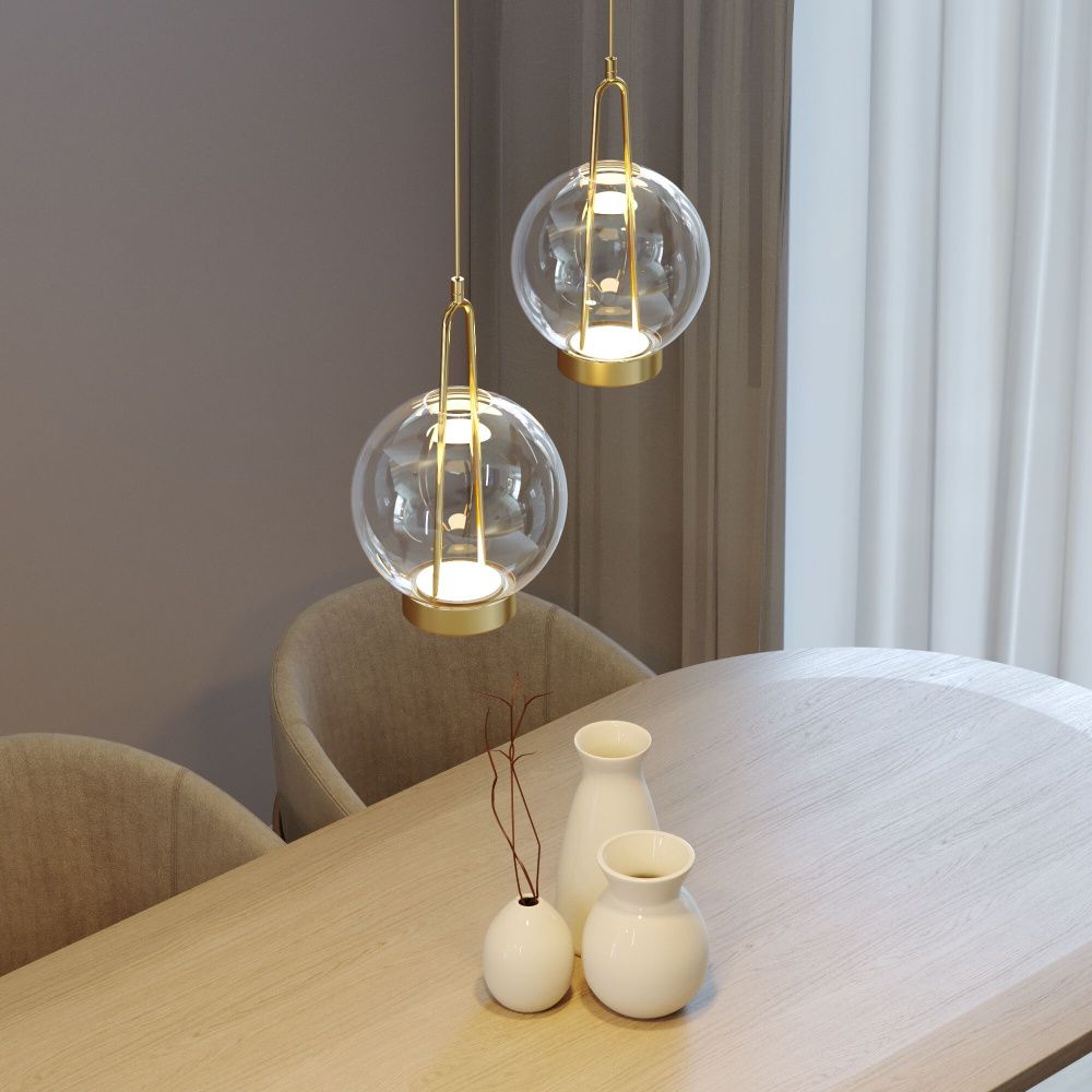 Подвесной светильник 20*20*40-120 см, LED*15W, 3000K, Eurosvet Frasco 50267/1 LED, латунь, a069344