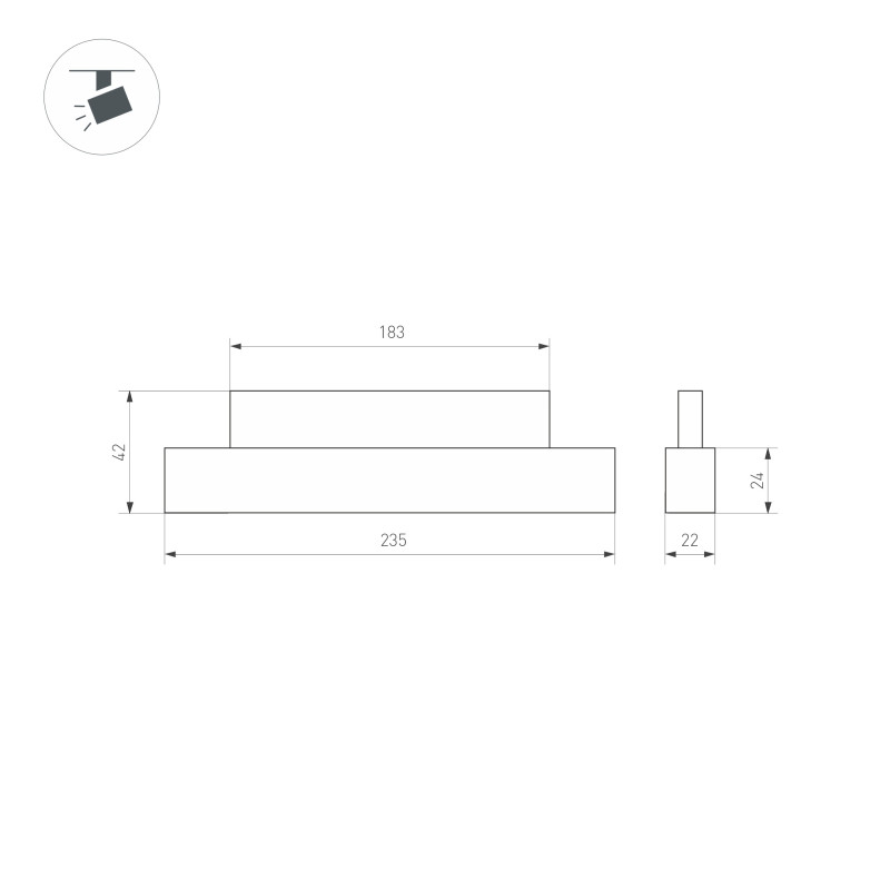 Светильник на шине Arlight 035844 23,5*2,2*4,2 см, 8W, белый (дневной)K,