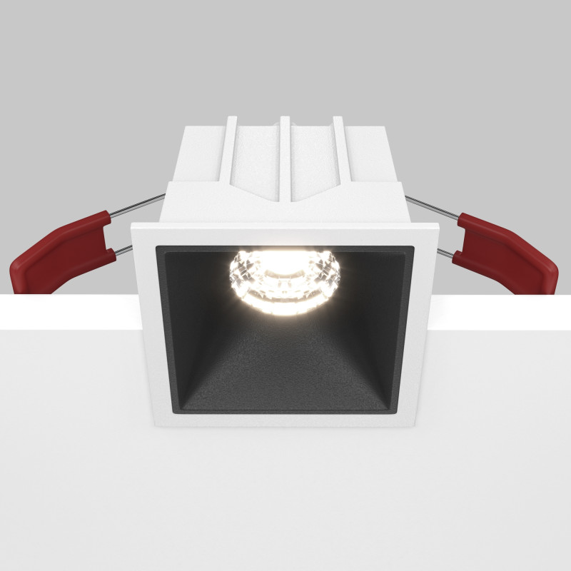 Светодиодный светильник 7 см, 10W, 4000K, Maytoni Downlight Alfa LED DL043-01-10W4K-SQ-WB, белый-черный
