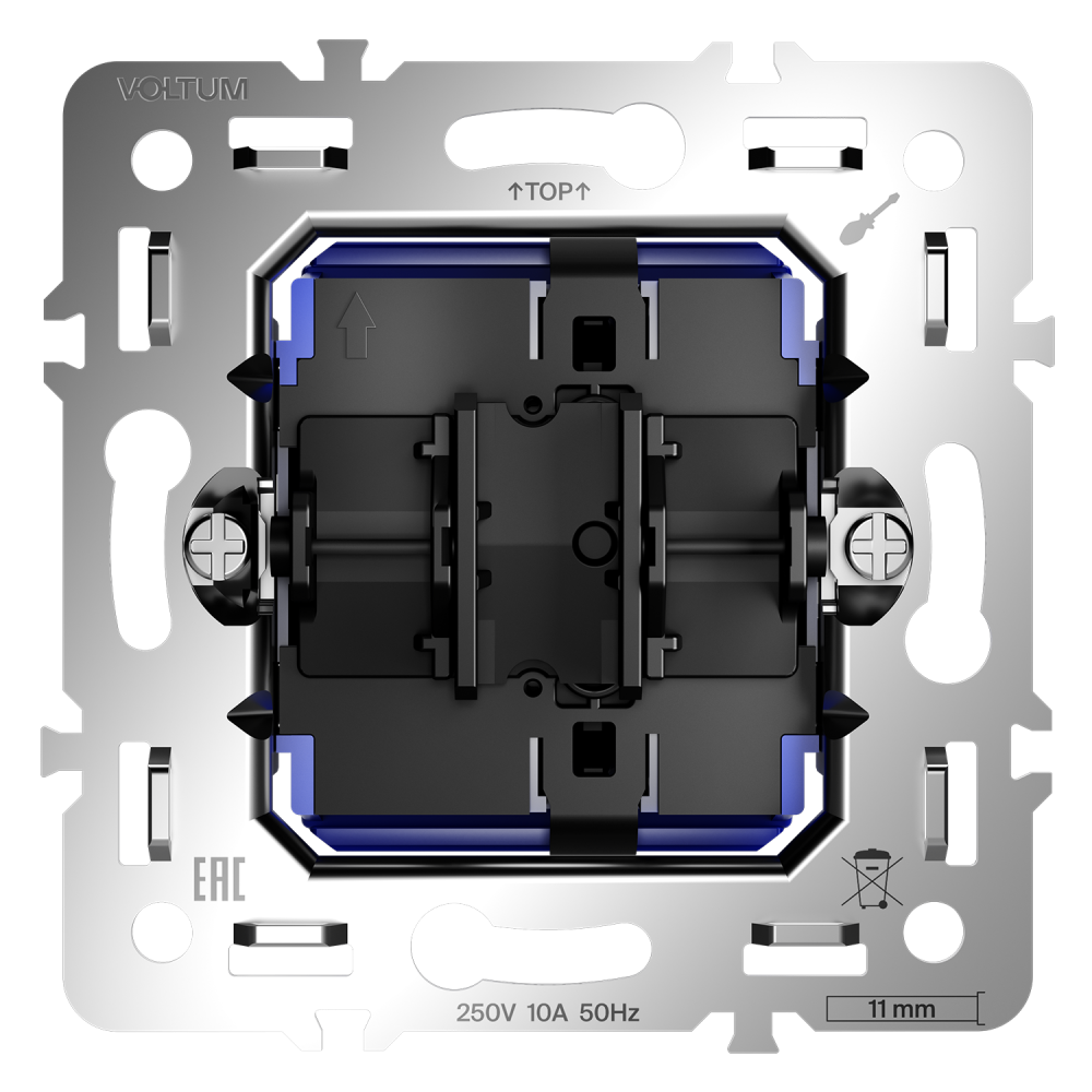 Механизм выключателя одноклавишного 10А, S70 Voltum S70 VLS0101M, Металл