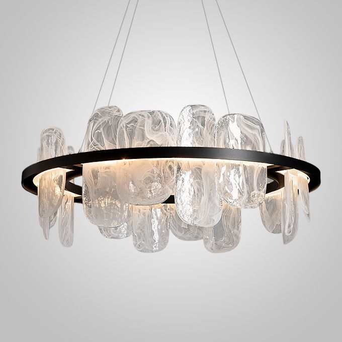 Подвесная люстра DIONIS D80 80*80*28 см, 1*LED*40W, ImperiumLoft dionis01, Чёрный, Прозрачный