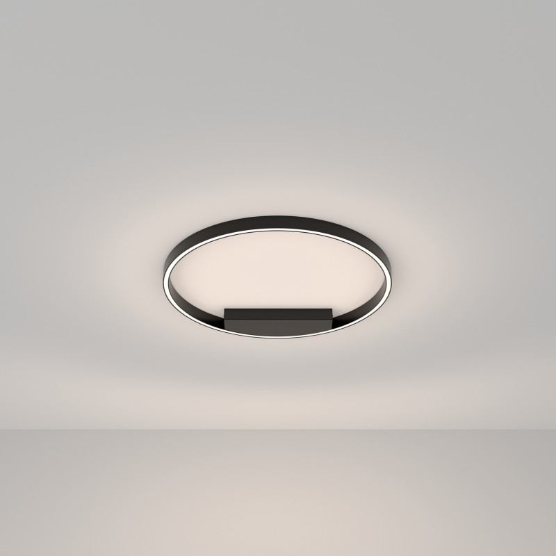 Накладной светильник 60*60*3,5 см, LED, 35W, 3000К-4000К, Maytoni Rim MOD058CL-L35BK черный
