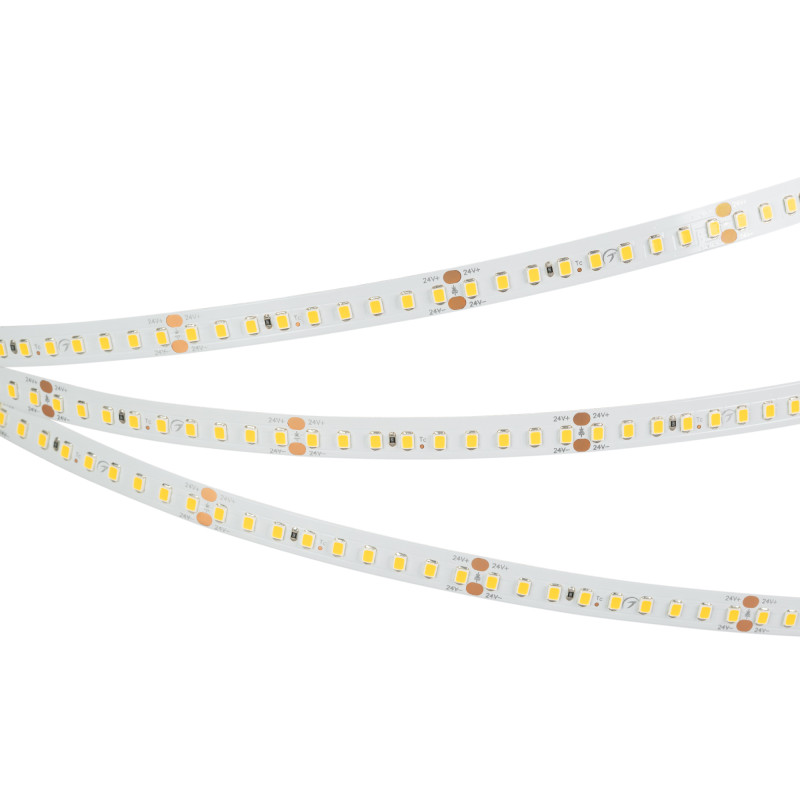Лента RT-A144-10mm 24V Warm2700 (7.7 W/m, IP20, 2835, 5m) (Arlight, высок.эфф.200 лм/Вт) 038781. Цена указана за 5 метров. Продается кратно 5 метрам.