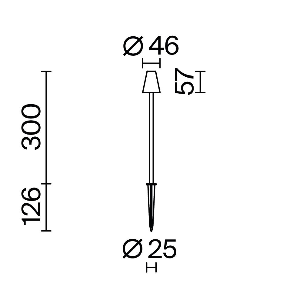 Ландшафтный светильник *4,6*-30 см, *LED*1,5W, 3000K, Maytoni Outdoor Cane O504FL-L1B3K, Матовый Черный