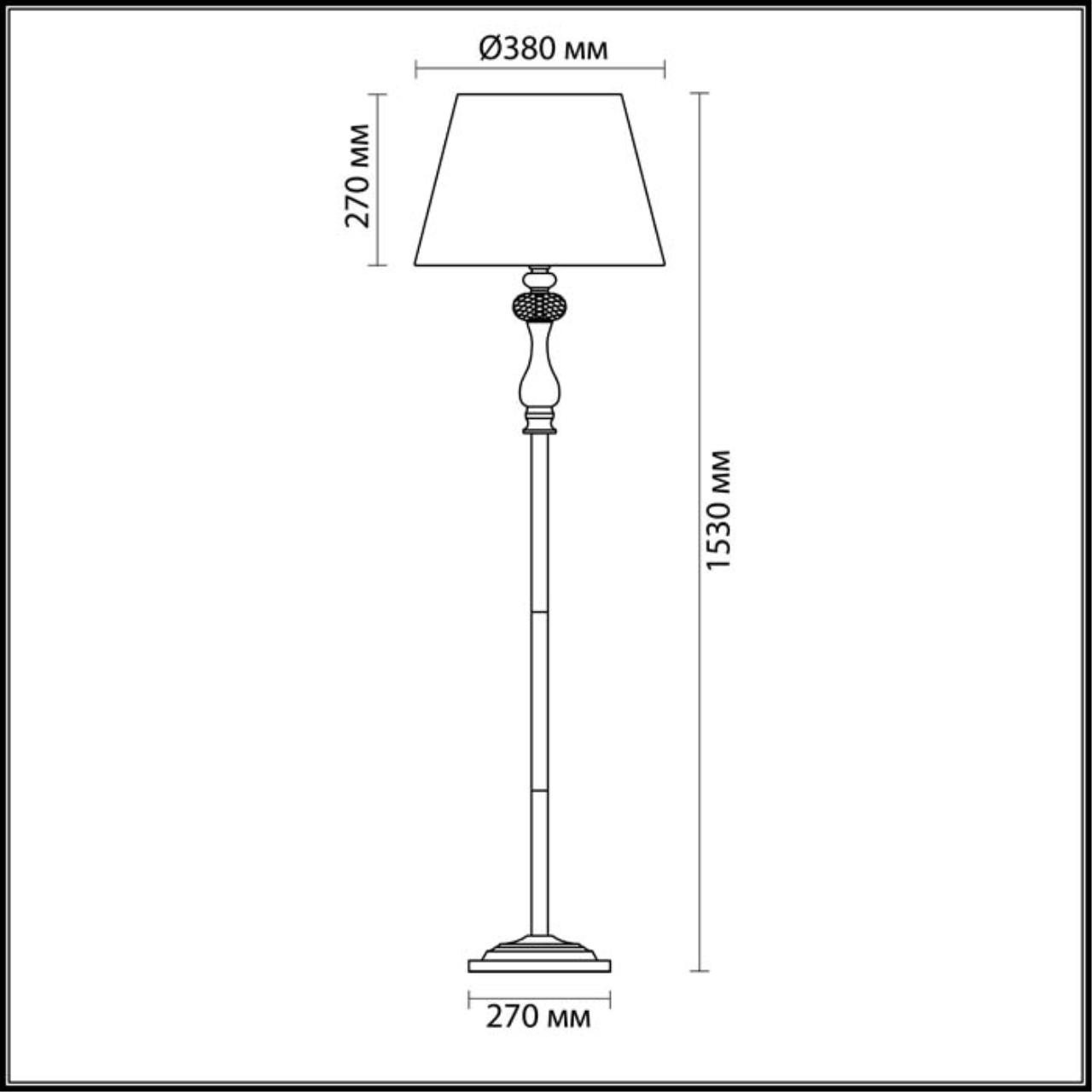 Торшер Odeon Light GAELLORI 3393/1F, матовое золото с серебряной патиной