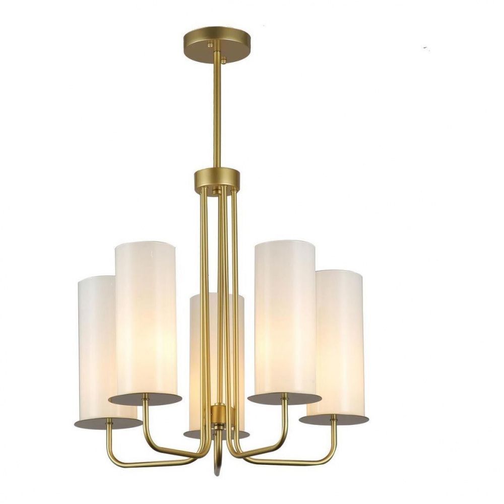 Люстра F-Promo Prometeo 2923-5P, D520*H750, медного золота, плафон из белого стекла