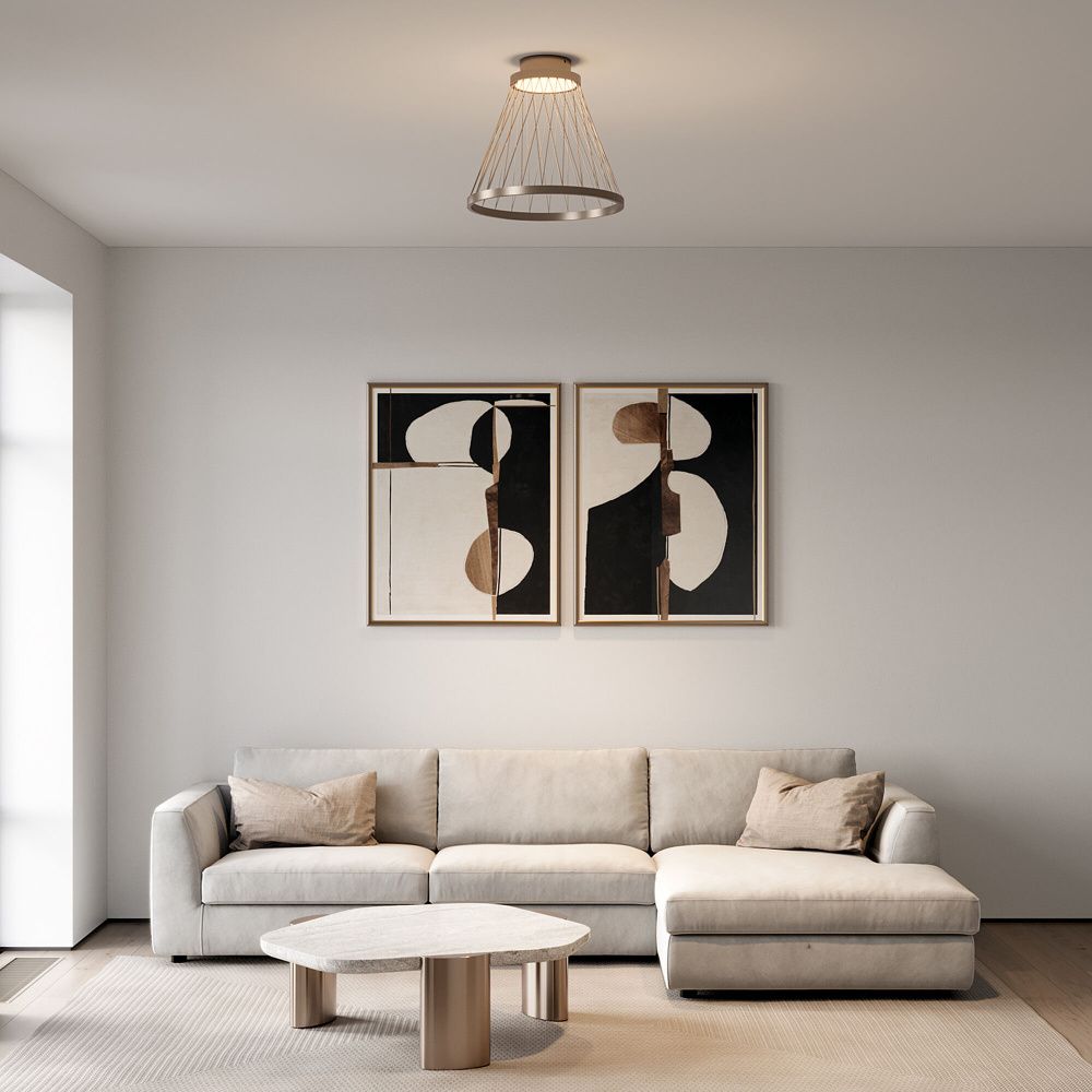 Светильник 40*40*35,5 см, LED*18W, 3000K, Eurosvet Cesta 40018/1 LED, коричневый, a069290