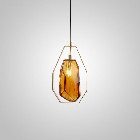 Подвесной светильник GEM Amber 25*30*30 см, 1*G9*40W, ImperiumLoft GEM01, Золотистый