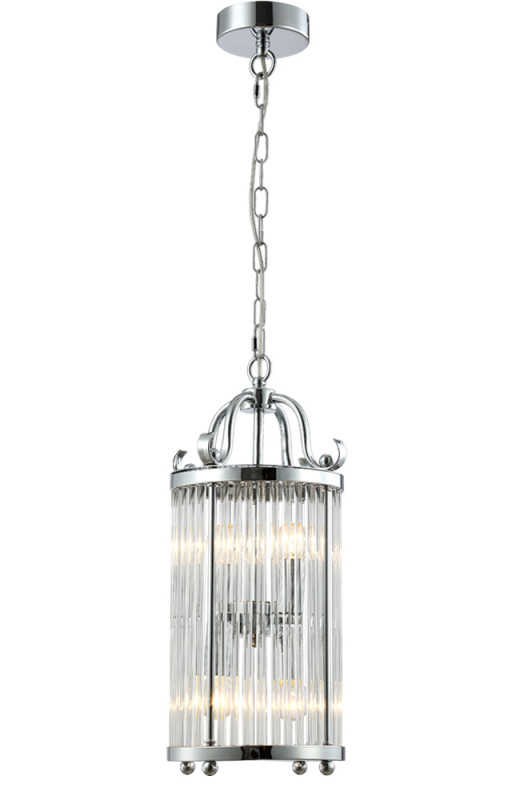 Светильник подвесной 23 см, Crystal Lux TADEO SP4 D200 CHROME/TRANSPARENTE Хром