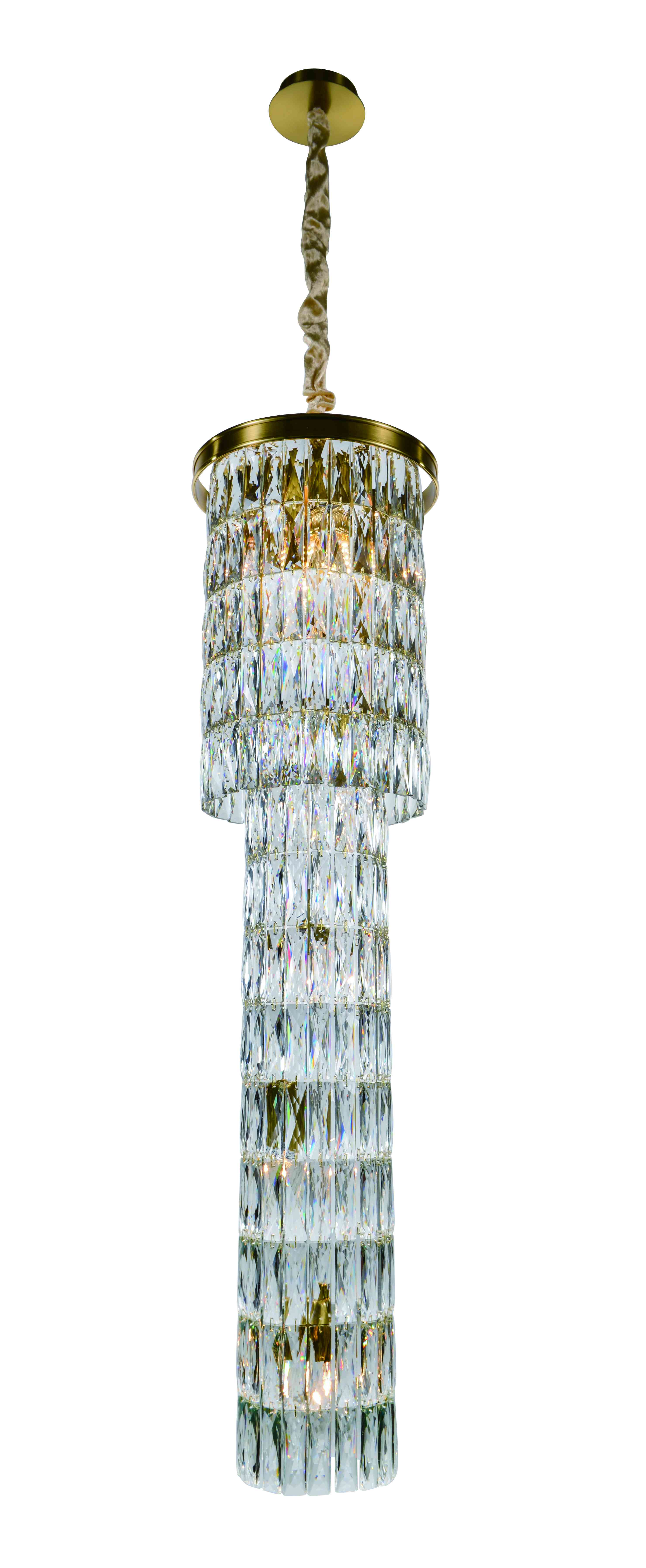 Люстра 300*1200, 8*E14, 40W NewRgy Cristallo 2727P/8A PLATING BRASS+CLEAR, PLATING BRASS+CLEAR
