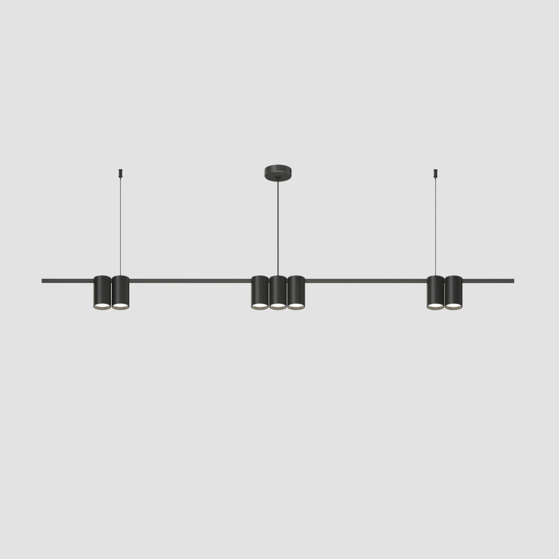 Подвесной светильник 150*5,6*208,9 см, 7*GU10, 105W, Denkirs Orbit DK4063-BK черный