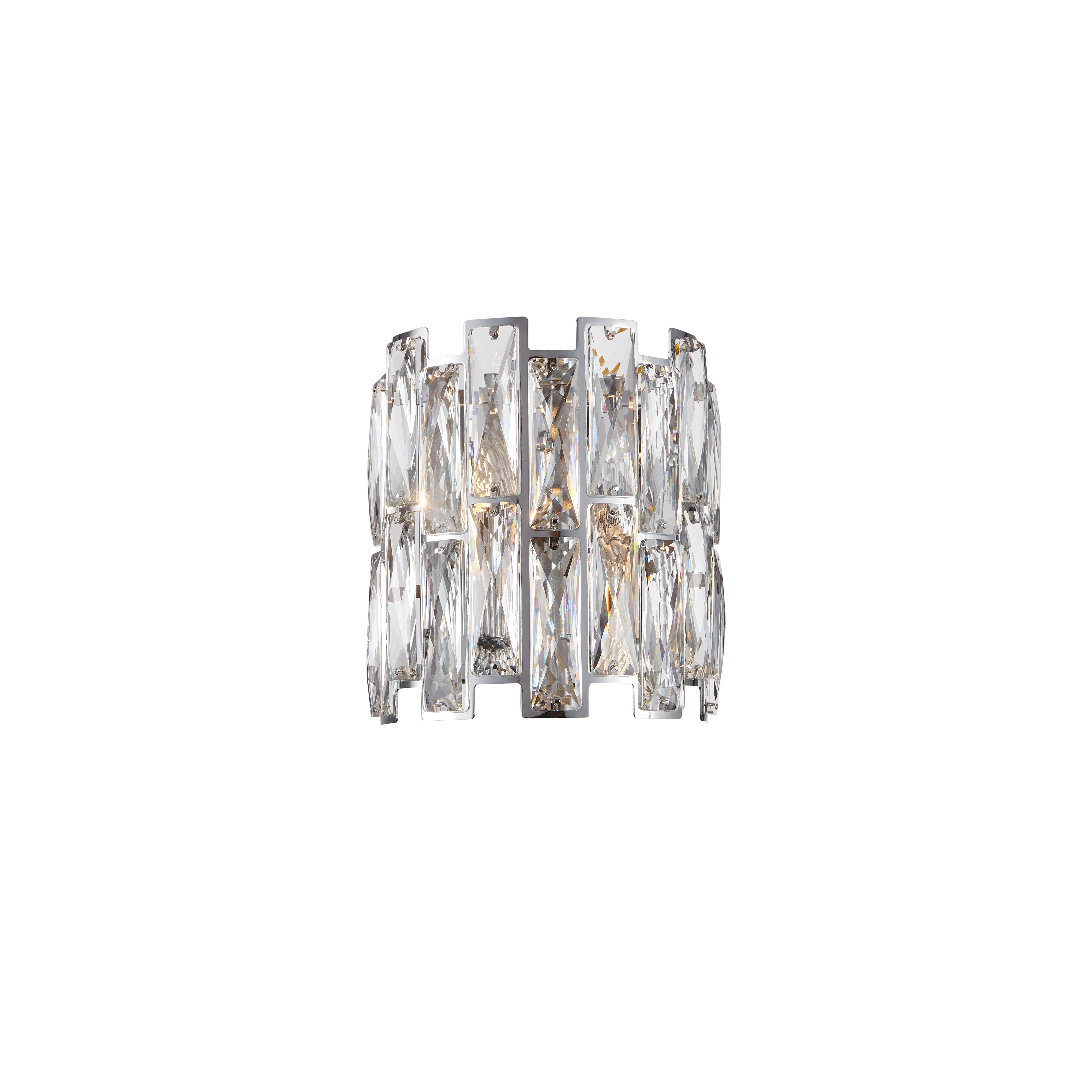 Бра 230*230, 2*E14, 40W NewRgy Cristallo B65-ф230*H230 CHROME, Хром