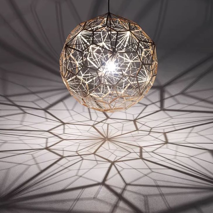 Люстра Etch Web Gold 67*67*67 см, 1*E27*60W, ImperiumLoft 40.019, Золотистый