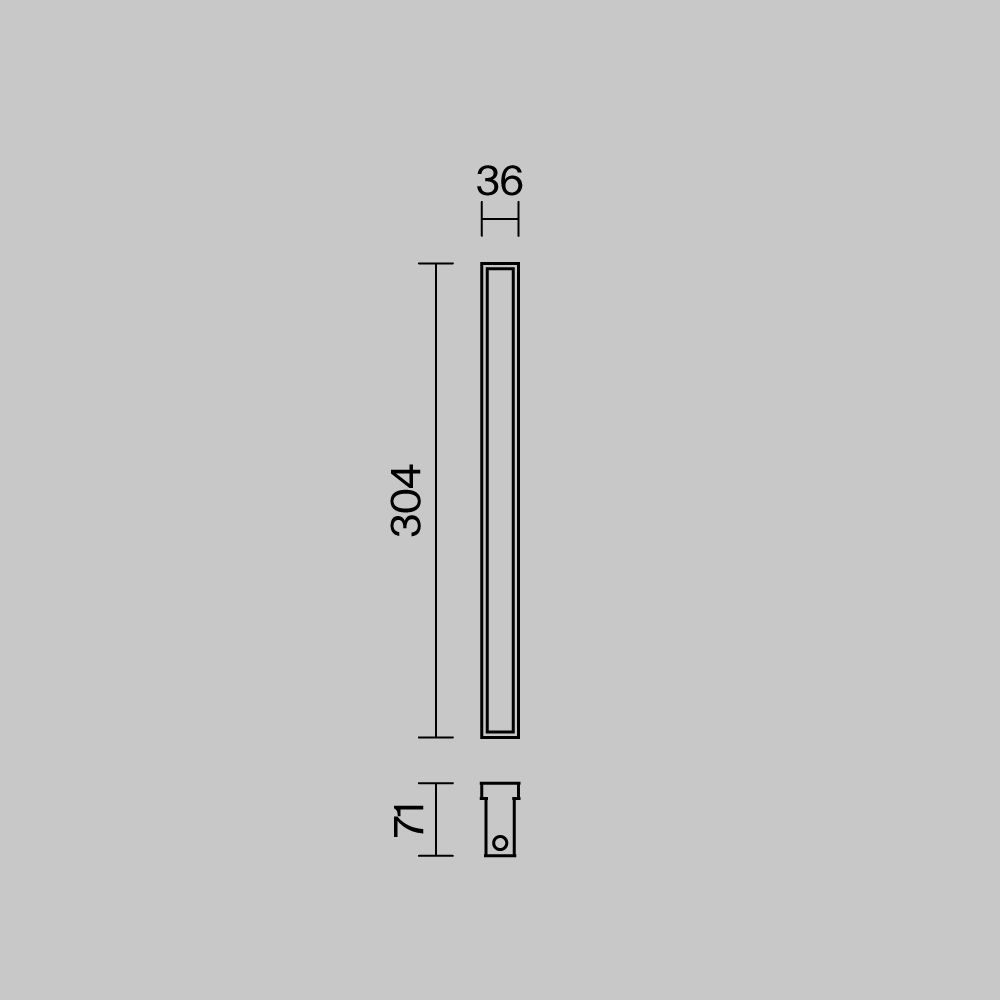 Ландшафтный светильник 30*3,6*-7 см, *LED*3,5W, 3000K, Maytoni Outdoor Flux O485FL-L3GF3K, Графит